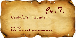 Csokán Tivadar névjegykártya